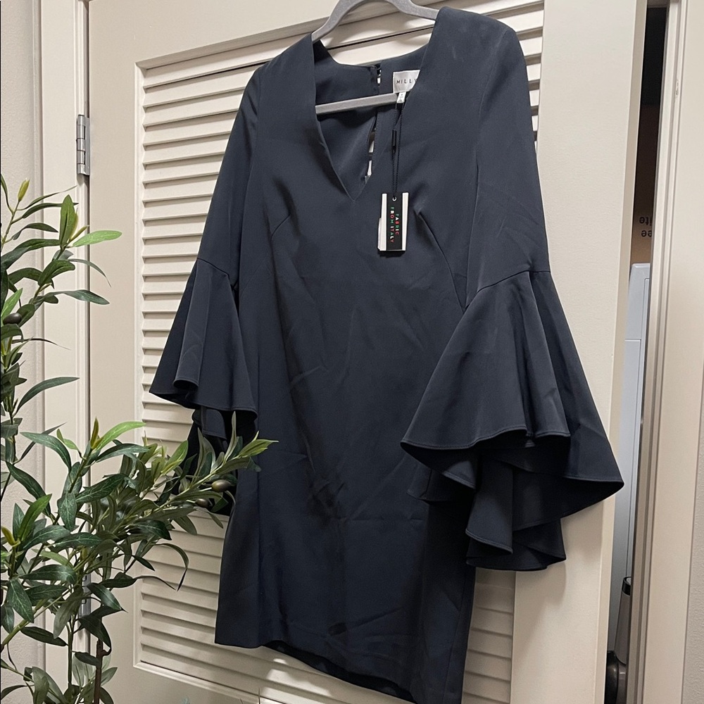 Milly Black Flare Sleeve Blouse